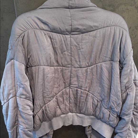 Young Fabulous & Broke Gray Puffer Jacket with Quilted Texture Size M/L - Picture 5 of 5
